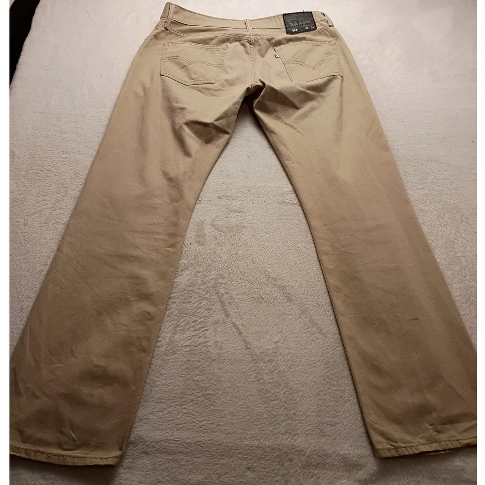 Levis 514 Straight Fit Khaki Tan Pants Men's Cotton Twill Chinos Five Pocket